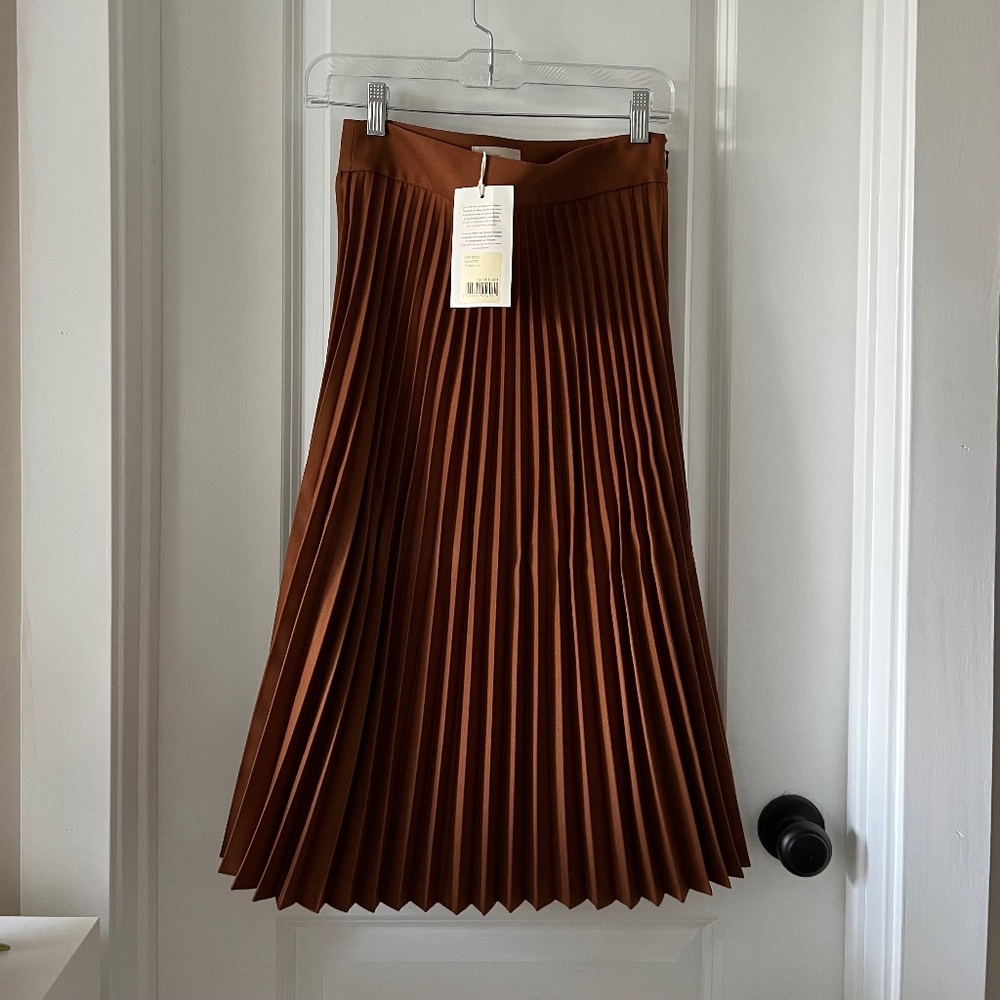 NWT Sezane Pleated Dino Skirt